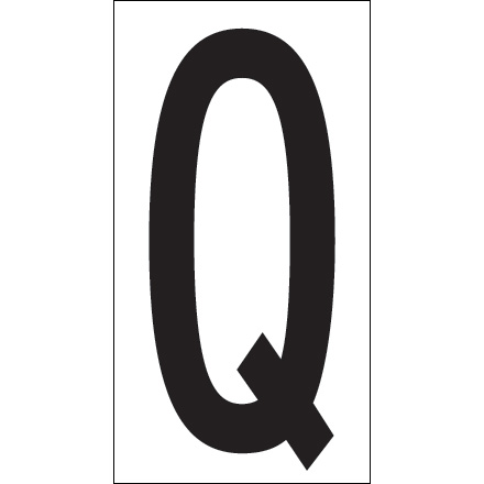 3 <span class='fraction'>1/2</span>" "Q" Vinyl Warehouse Letter Labels